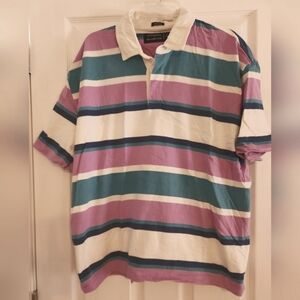 Abercrombie & Fitch Oversized Rugby Purple and Blue Polo Shirt